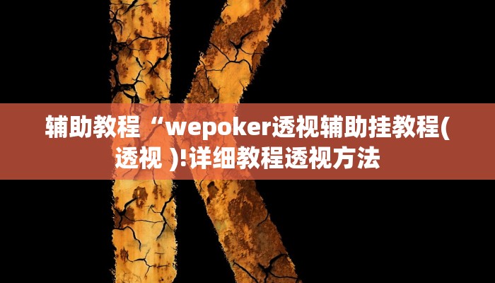 辅助教程“wepoker透视辅助挂教程(透视 )!详细教程透视方法