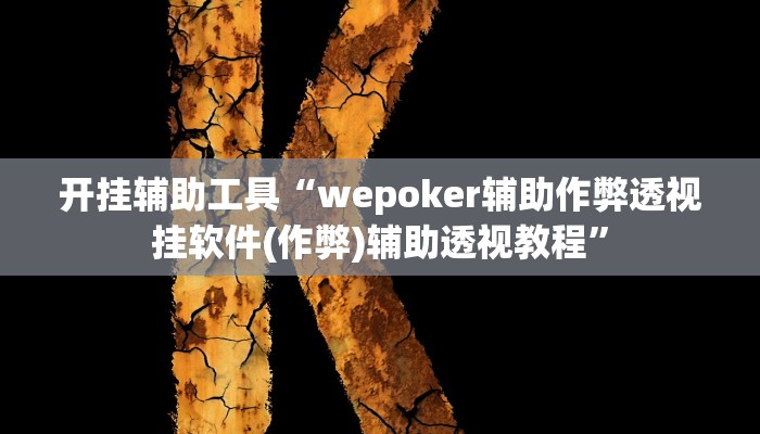 开挂辅助工具“wepoker辅助作弊透视挂软件(作弊)辅助透视教程”