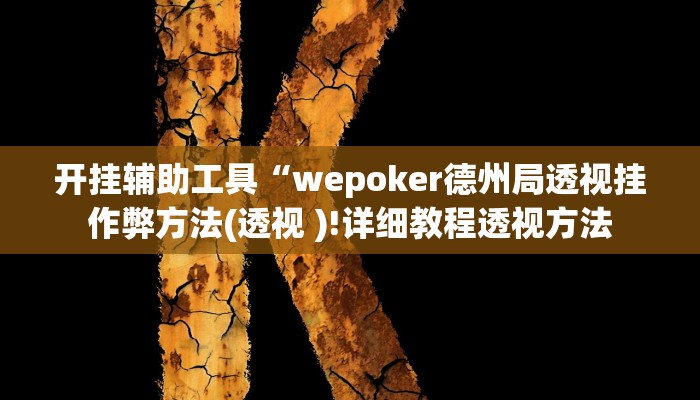 开挂辅助工具“wepoker德州局透视挂作弊方法(透视 )!详细教程透视方法