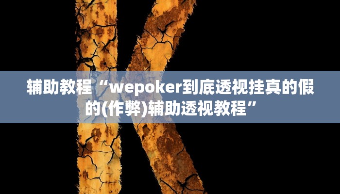 辅助教程“wepoker到底透视挂真的假的(作弊)辅助透视教程”