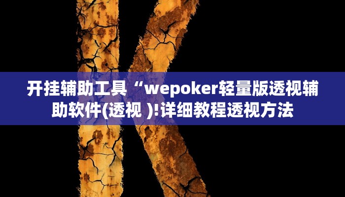 开挂辅助工具“wepoker轻量版透视辅助软件(透视 )!详细教程透视方法