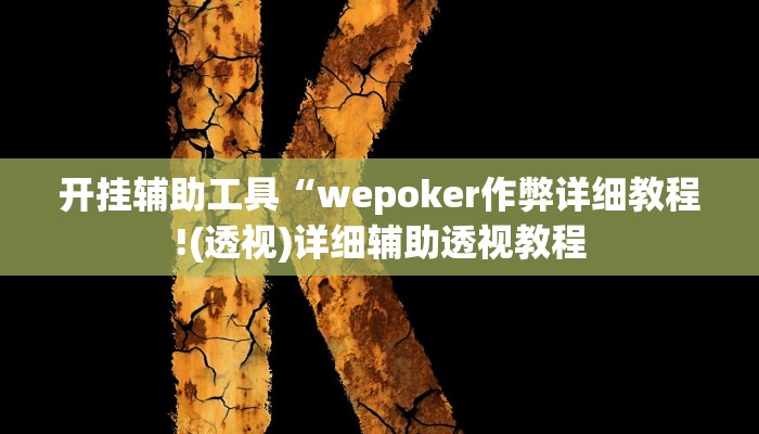 开挂辅助工具“wepoker作弊详细教程!(透视)详细辅助透视教程