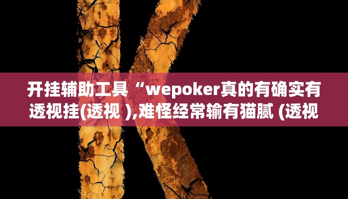 开挂辅助工具“wepoker真的有确实有透视挂(透视 ),难怪经常输有猫腻 (透视)