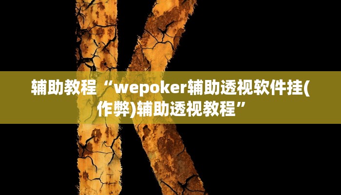 辅助教程“wepoker辅助透视软件挂(作弊)辅助透视教程”