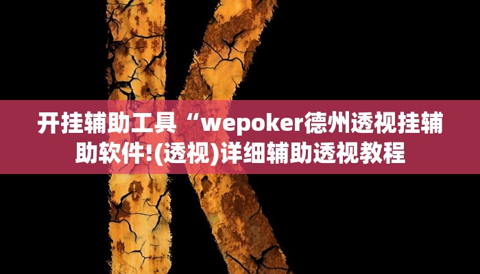 开挂辅助工具“wepoker德州透视挂辅助软件!(透视)详细辅助透视教程