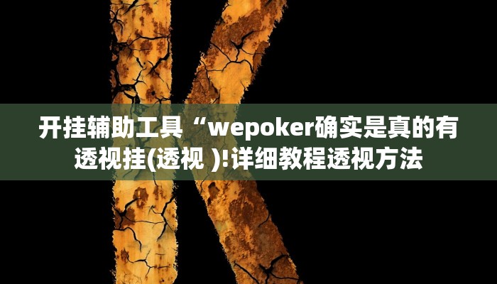 开挂辅助工具“wepoker确实是真的有透视挂(透视 )!详细教程透视方法