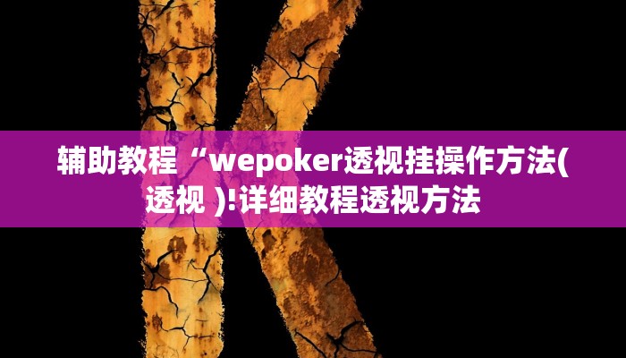 辅助教程“wepoker透视挂操作方法(透视 )!详细教程透视方法