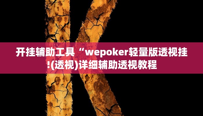 开挂辅助工具“wepoker轻量版透视挂!(透视)详细辅助透视教程