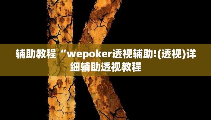 辅助教程“wepoker透视辅助!(透视)详细辅助透视教程
