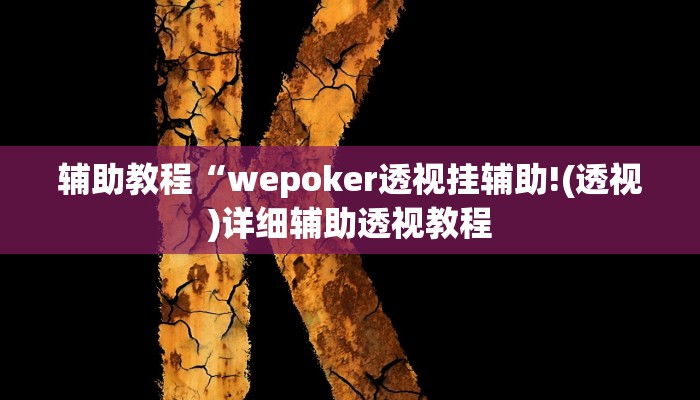 辅助教程“wepoker透视挂辅助!(透视)详细辅助透视教程