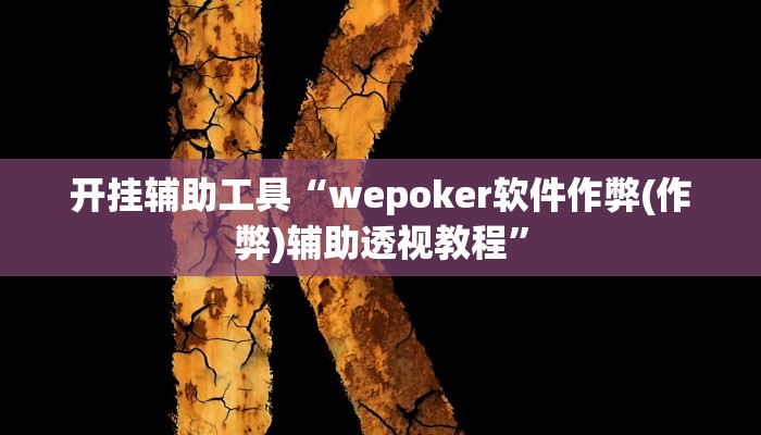 开挂辅助工具“wepoker软件作弊(作弊)辅助透视教程”