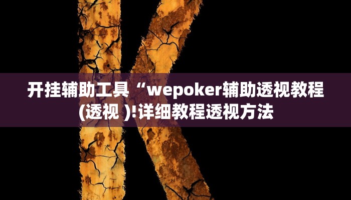 开挂辅助工具“wepoker辅助透视教程(透视 )!详细教程透视方法