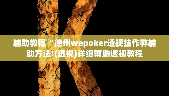 辅助教程“德州wepoker透视挂作弊辅助方法!(透视)详细辅助透视教程