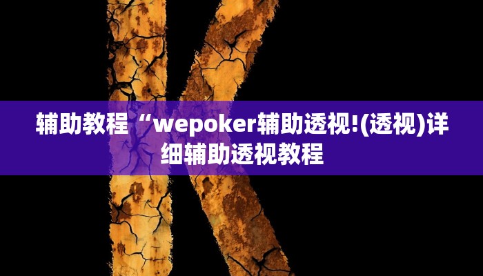 辅助教程“wepoker辅助透视!(透视)详细辅助透视教程