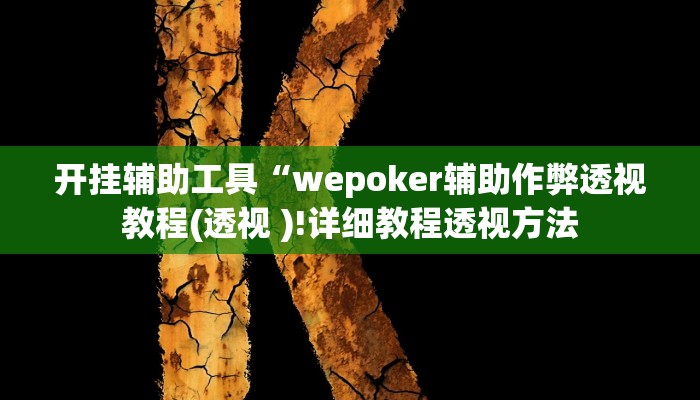 开挂辅助工具“wepoker辅助作弊透视教程(透视 )!详细教程透视方法