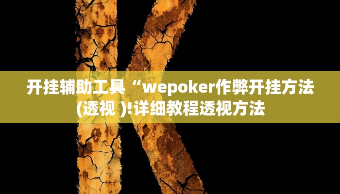 开挂辅助工具“wepoker开挂透视方法(透视 ),难怪经常输有猫腻 (透视)