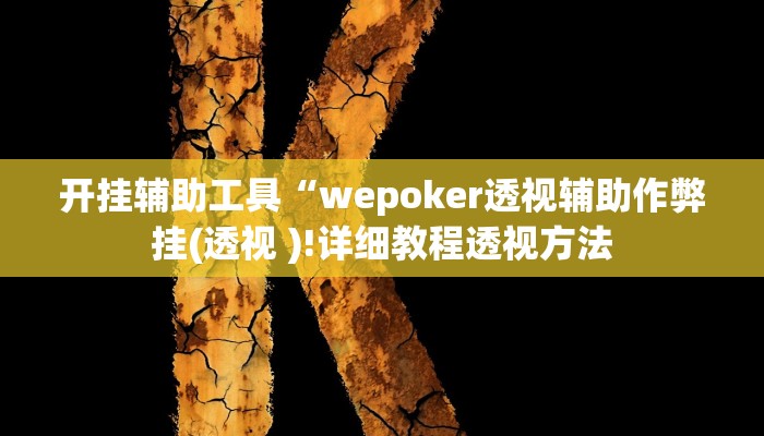 开挂辅助工具“wepoker透视辅助作弊挂(透视 )!详细教程透视方法