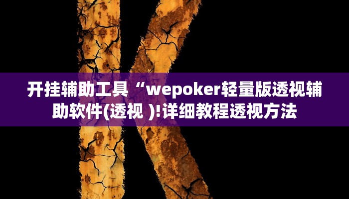 开挂辅助工具“wepoker轻量版透视辅助软件(透视 )!详细教程透视方法