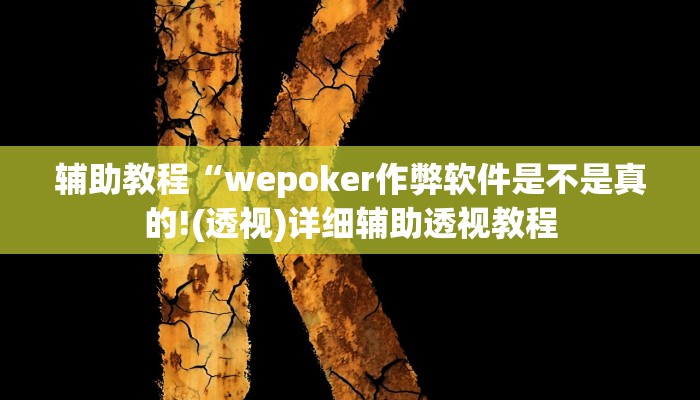 辅助教程“wepoker作弊软件是不是真的!(透视)详细辅助透视教程