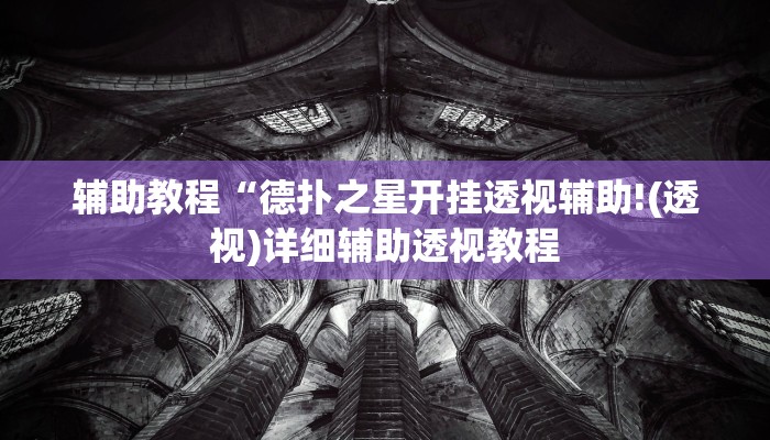 辅助教程“德扑之星开挂透视辅助!(透视)详细辅助透视教程