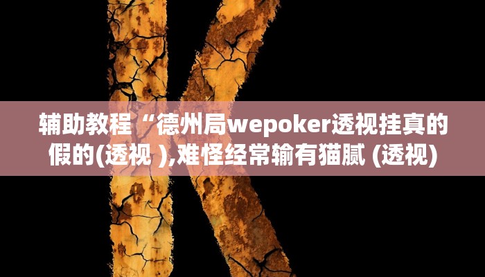 辅助教程“德州局wepoker透视挂真的假的(透视 ),难怪经常输有猫腻 (透视)