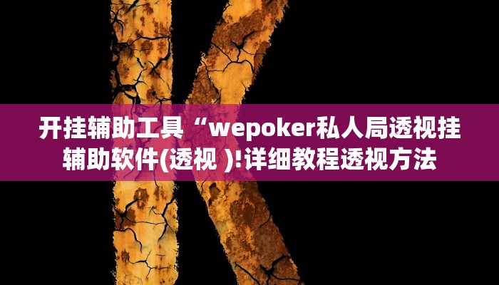 开挂辅助工具“wepoker私人局透视挂辅助软件(透视 )!详细教程透视方法