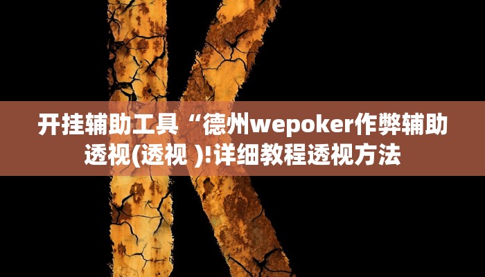 开挂辅助工具“德州wepoker作弊辅助透视(透视 )!详细教程透视方法