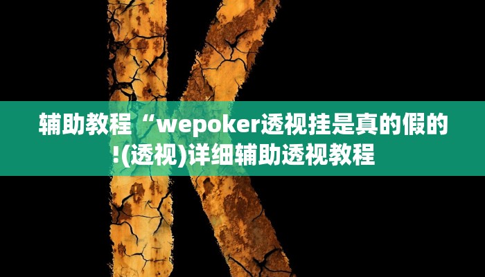 辅助教程“wepoker透视挂是真的假的!(透视)详细辅助透视教程