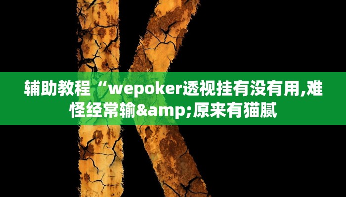 辅助教程“wepoker透视挂有没有用,难怪经常输&原来有猫腻