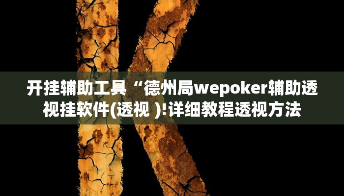 开挂辅助工具“德州局wepoker辅助透视挂软件(透视 )!详细教程透视方法