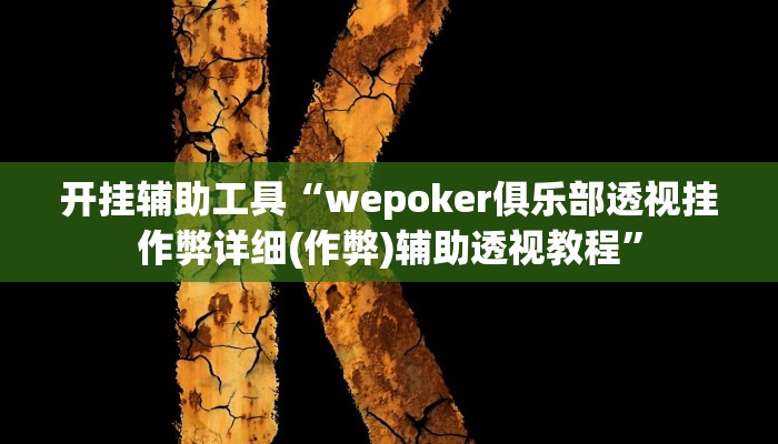 开挂辅助工具“wepoker俱乐部透视挂作弊详细(作弊)辅助透视教程”