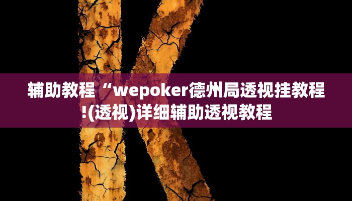 辅助教程“wepoker德州局透视挂教程!(透视)详细辅助透视教程