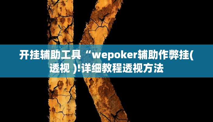 开挂辅助工具“wepoker辅助作弊挂(透视 )!详细教程透视方法